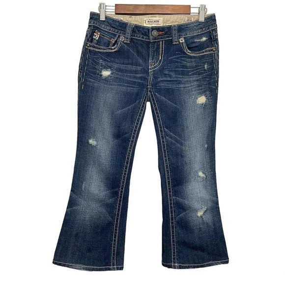 Buckle MEK DNM Distressed Low Rise Frisco Boot cut Denim Jean Size 27 - Picture 1 of 10
